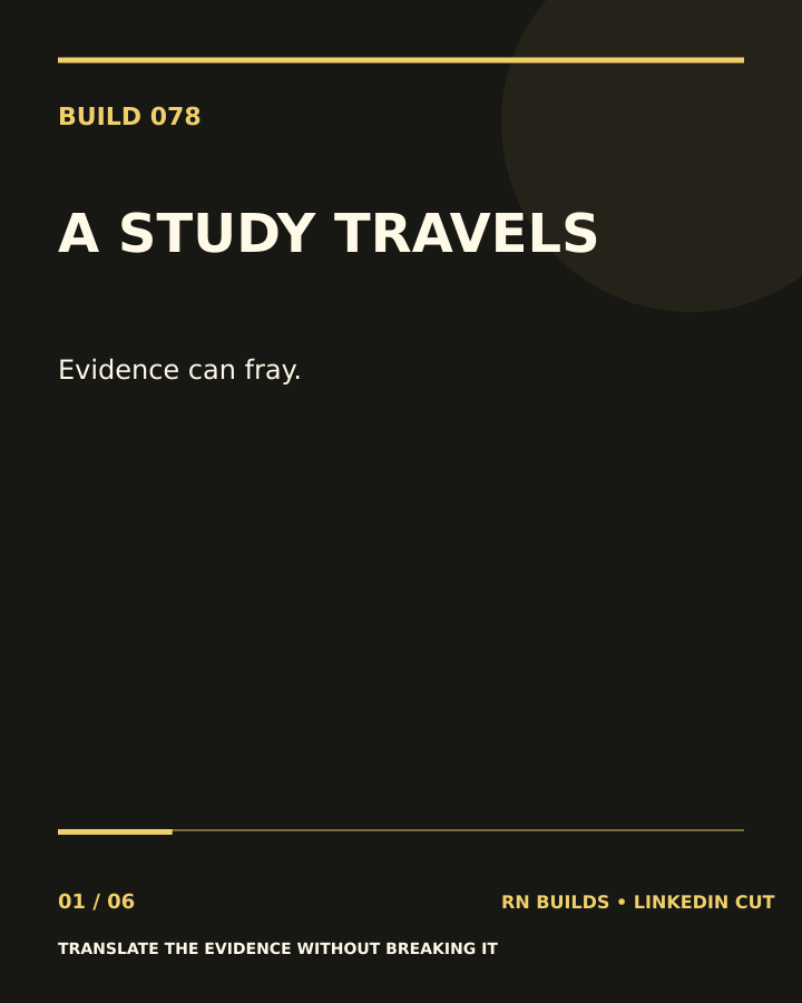Build 078, Evidence Does Not Travel Intact by Accident: creator-owned typographic cover.